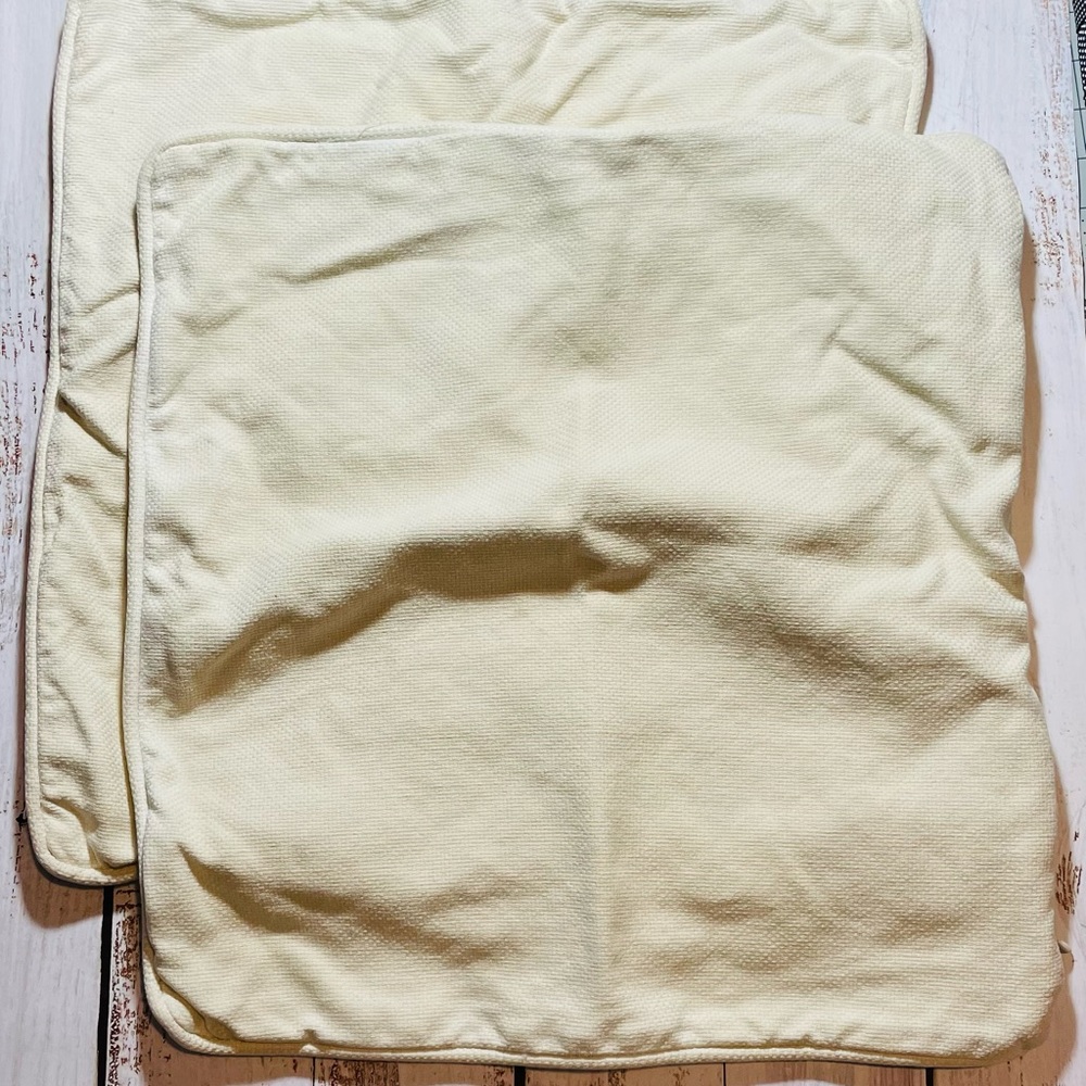 Pottery Barn Cream Accent Pillow Covers Pair